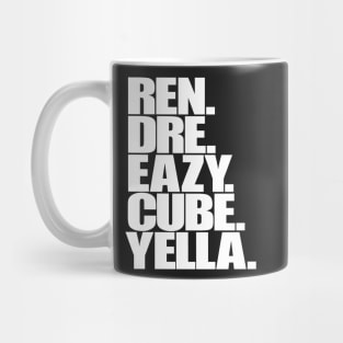 Ren, Dre, Eazy, Cube, Yella. Mug